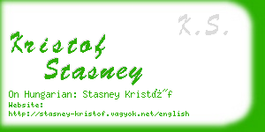 kristof stasney business card